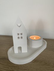 Set domeček, svícen a podtácek