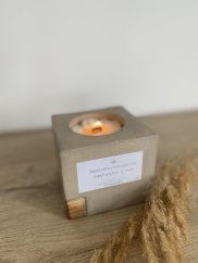 Sójová svíčka v betonu ve tvaru krychle ORIGINAL