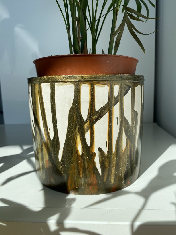 Betonový květináč "Zářivá noční obloha"