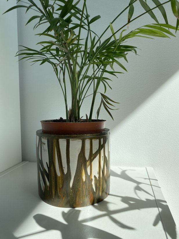 Betonový květináč "Zářivá noční obloha"