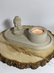 Set malý Buddha, svícen a podtácek